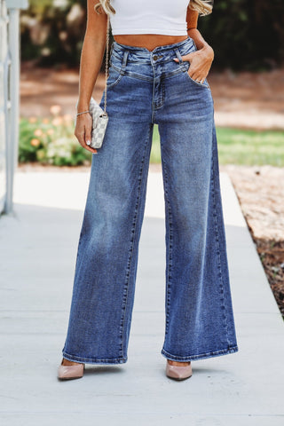 CELLO Eden High Rise Wide Leg Jeans - Simply Me Boutique