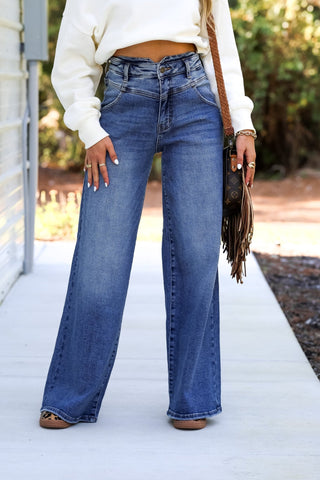 CELLO Eden High Rise Wide Leg Jeans - Simply Me Boutique