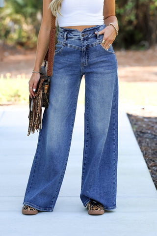CELLO Eden High Rise Wide Leg Jeans - Simply Me Boutique
