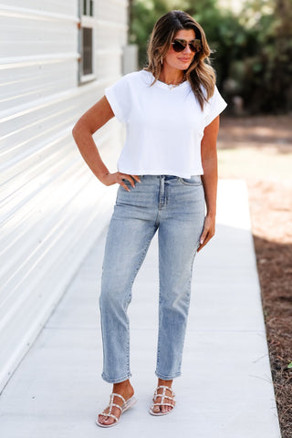CELLO Jordyn Ultra High Rise Straight Leg Jeans - Simply Me Boutique
