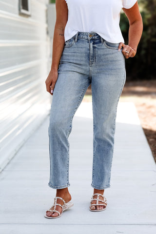 CELLO Jordyn Ultra High Rise Straight Leg Jeans - Simply Me Boutique