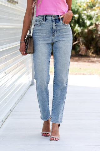 CELLO Jordyn Ultra High Rise Straight Leg Jeans - Simply Me Boutique