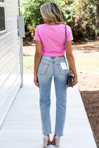 CELLO Jordyn Ultra High Rise Straight Leg Jeans - Simply Me Boutique