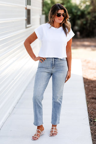 CELLO Jordyn Ultra High Rise Straight Leg Jeans - Simply Me Boutique