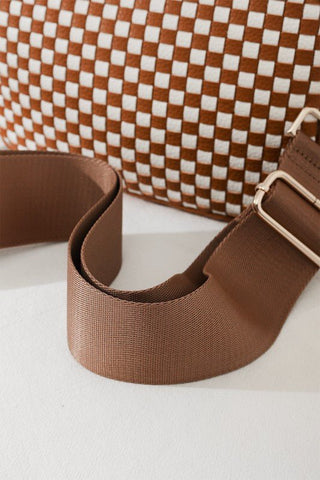 Checkered Woven Carryall Bag - Simply Me Boutique