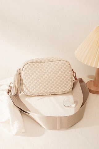 Checkered Woven Carryall Bag - Simply Me Boutique