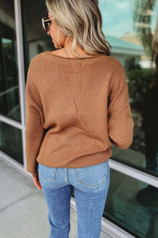 Cherish You Split Neck Sweater - Simply Me Boutique