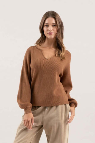 Cherish You Split Neck Sweater - Simply Me Boutique