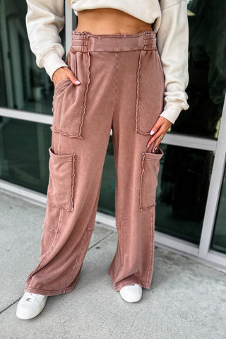 Chestnut Cargo Sweatpants - Simply Me Boutique