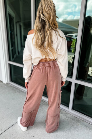 Chestnut Cargo Sweatpants - Simply Me Boutique