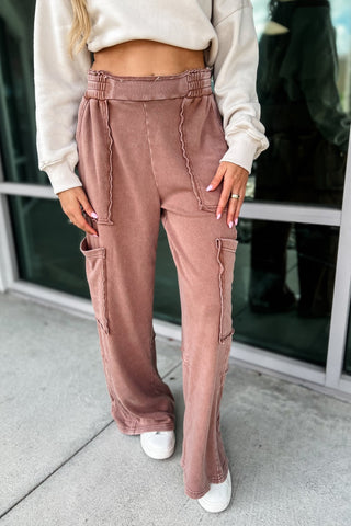 Chestnut Cargo Sweatpants - Simply Me Boutique