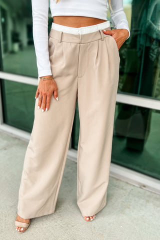 Chic Comfort Double Layer Waistband Wide Leg Pants - Simply Me Boutique