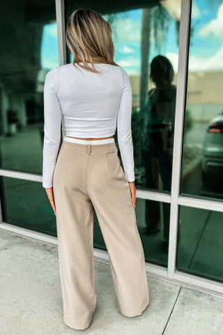 Chic Comfort Double Layer Waistband Wide Leg Pants - Simply Me Boutique