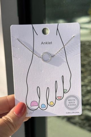 Circle Pave Rhinestone Anklet - 2 Colors - Simply Me Boutique