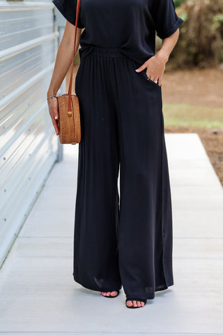 Cityscape Lightweight Pants SET (Black) - Simply Me Boutique