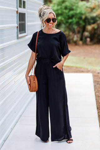 Cityscape Lightweight Pants SET (Black) - Simply Me Boutique