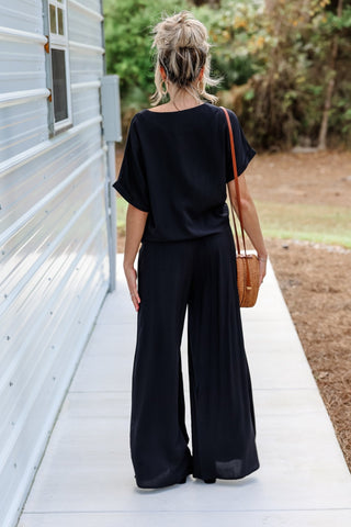 Cityscape Lightweight Pants SET (Black) - Simply Me Boutique
