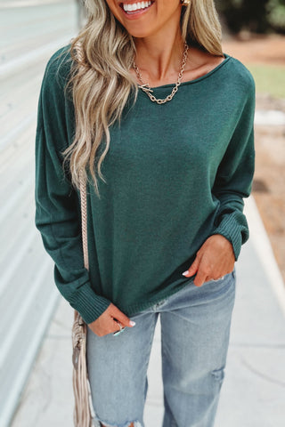 Classic Chic Boatneck Sweater (Heather Juniper) - Simply Me Boutique