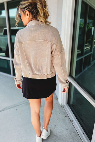Classic Comfort Waffle Knit Cropped Jacket 3 Colors! - Simply Me Boutique