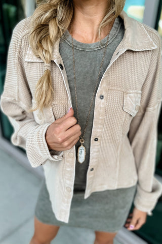 Classic Comfort Waffle Knit Cropped Jacket 3 Colors! - Simply Me Boutique