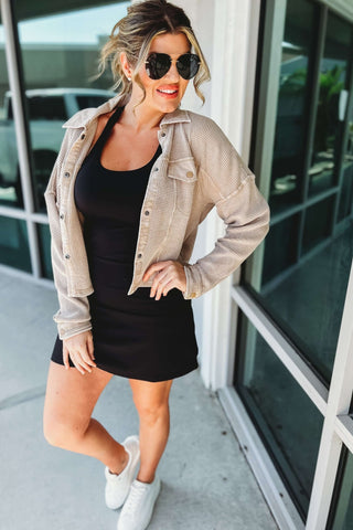 Classic Comfort Waffle Knit Cropped Jacket 3 Colors! - Simply Me Boutique