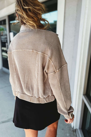Classic Comfort Waffle Knit Cropped Jacket 3 Colors! - Simply Me Boutique