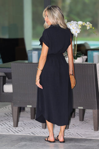 Classic Confidence Belted Shirt Dress - Simply Me Boutique