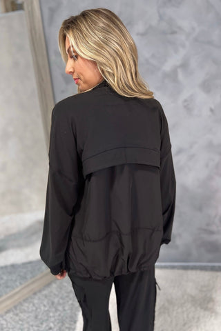 Cloud Cover Black Oversized Active Jacket - Simply Me Boutique