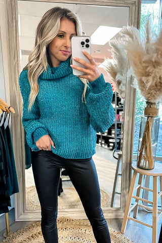 Comfy Chic Chenille Shorter Length Turtleneck Sweater - Simply Me Boutique