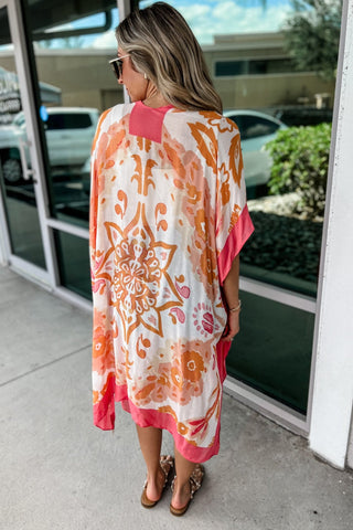 Coral Sunrise Kimono - Simply Me Boutique