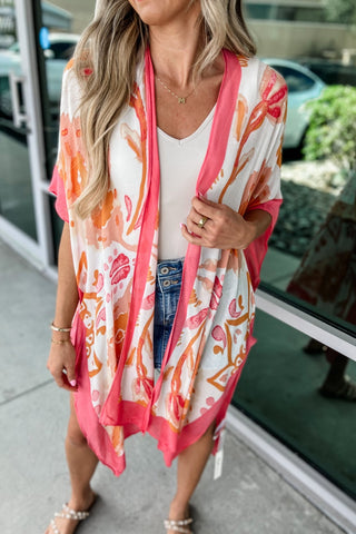 Coral Sunrise Kimono - Simply Me Boutique