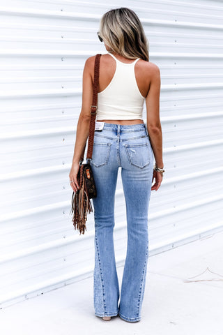 Core Classic Cream Ribbed Crop Top - Simply Me Boutique