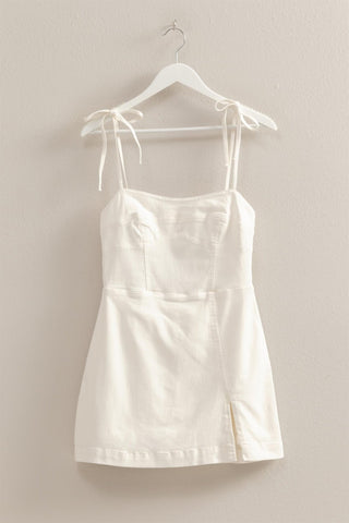 Country Charm White Denim Romper - Simply Me Boutique