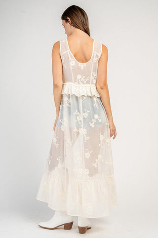 Country Sweetheart Ivory Sheer Duster - Simply Me Boutique