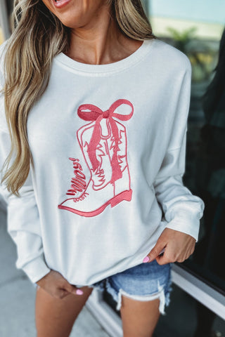 Cowgirl Charm Embroidered Sweatshirt - Simply Me Boutique