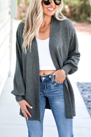 Cozy Edit Charcoal Cardigan - Simply Me Boutique