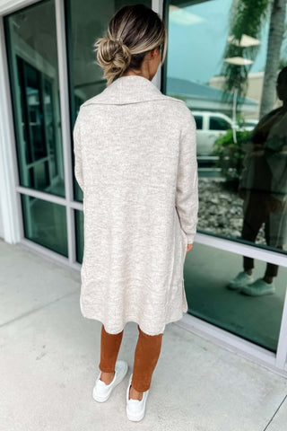 Cream Long Soft Knit Cardigan Jacket - Simply Me Boutique