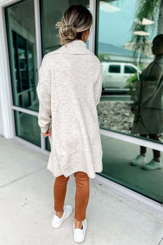 Cream Long Soft Knit Cardigan Jacket - Simply Me Boutique