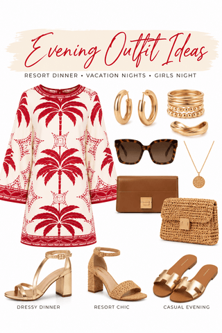 Crimson Palms Bell Sleeve Dress - Simply Me Boutique