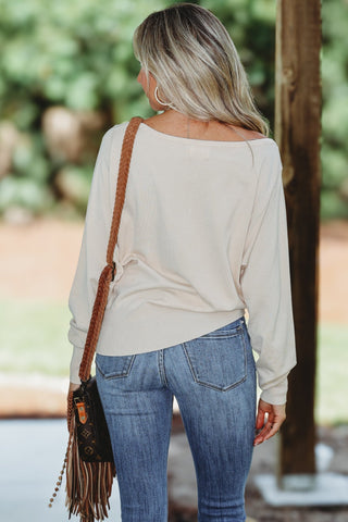 Crisp Mornings Light Taupe Sweater - Simply Me Boutique