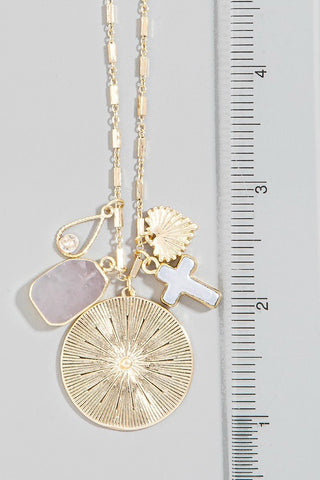 Cross Heart And Coin Pendants Necklace - Simply Me Boutique
