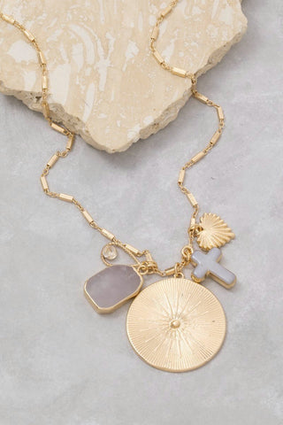 Cross Heart And Coin Pendants Necklace - Simply Me Boutique