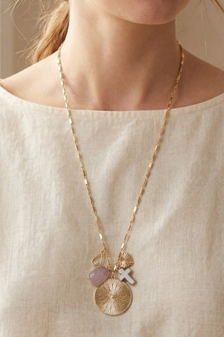 Cross Heart And Coin Pendants Necklace - Simply Me Boutique