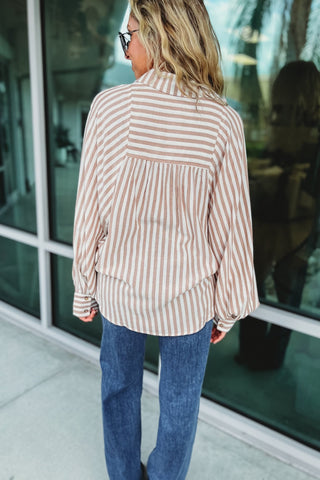 Dare to Dream Coco Striped Button Up Top - Simply Me Boutique