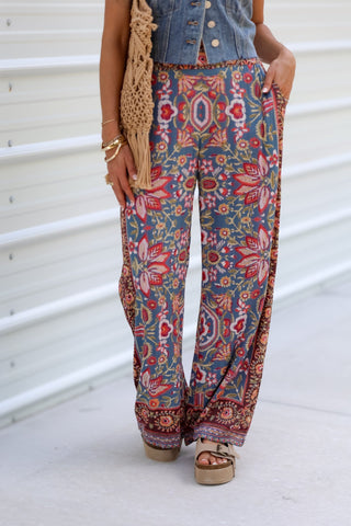 Daydream Escape Printed Wide Leg Pants - Simply Me Boutique