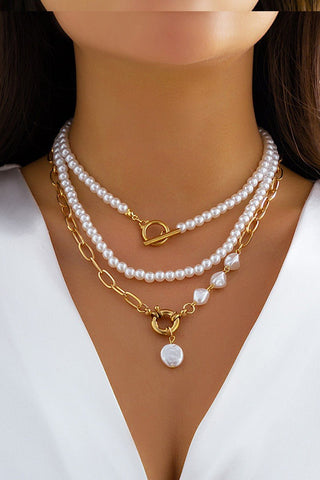Delicate Pearl Layered Chain Necklace - Simply Me Boutique