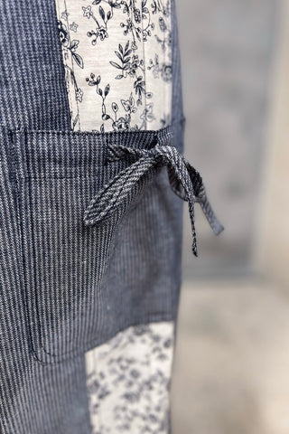 Denim Blossom Pinstripe Pants - Simply Me Boutique