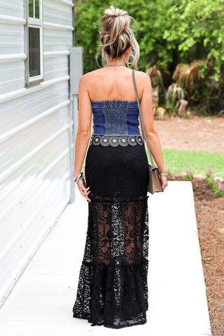 Denim Darling Dark Wash Tube Top - Simply Me Boutique