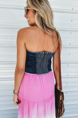 Denim Darling Dark Wash Tube Top - Simply Me Boutique