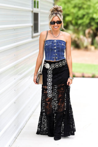 Denim Darling Dark Wash Tube Top - Simply Me Boutique